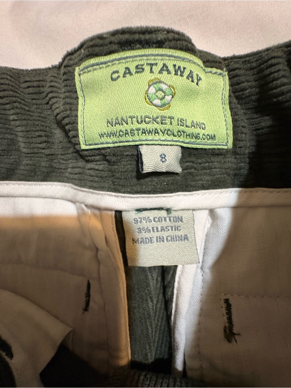 Castaway Nantucket Island Boys Beachcomber Corduroy Holiday Pants - Picture 5 of 6
